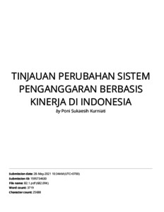 TINJAUAN PERUBAHAN SISTEM PENGANGGARAN BERBASIS KINERJA DI INDONESIA ...